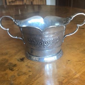 Pewter floral bowl
